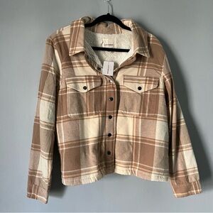 Lucky Brand Women’s Shacket fleece lined size large NWT